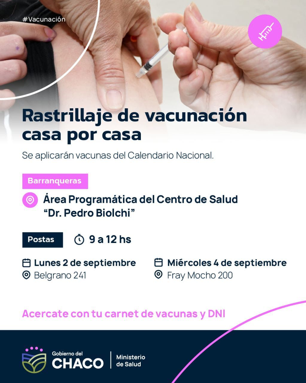 Rastrillaje de vacunación casa por casa