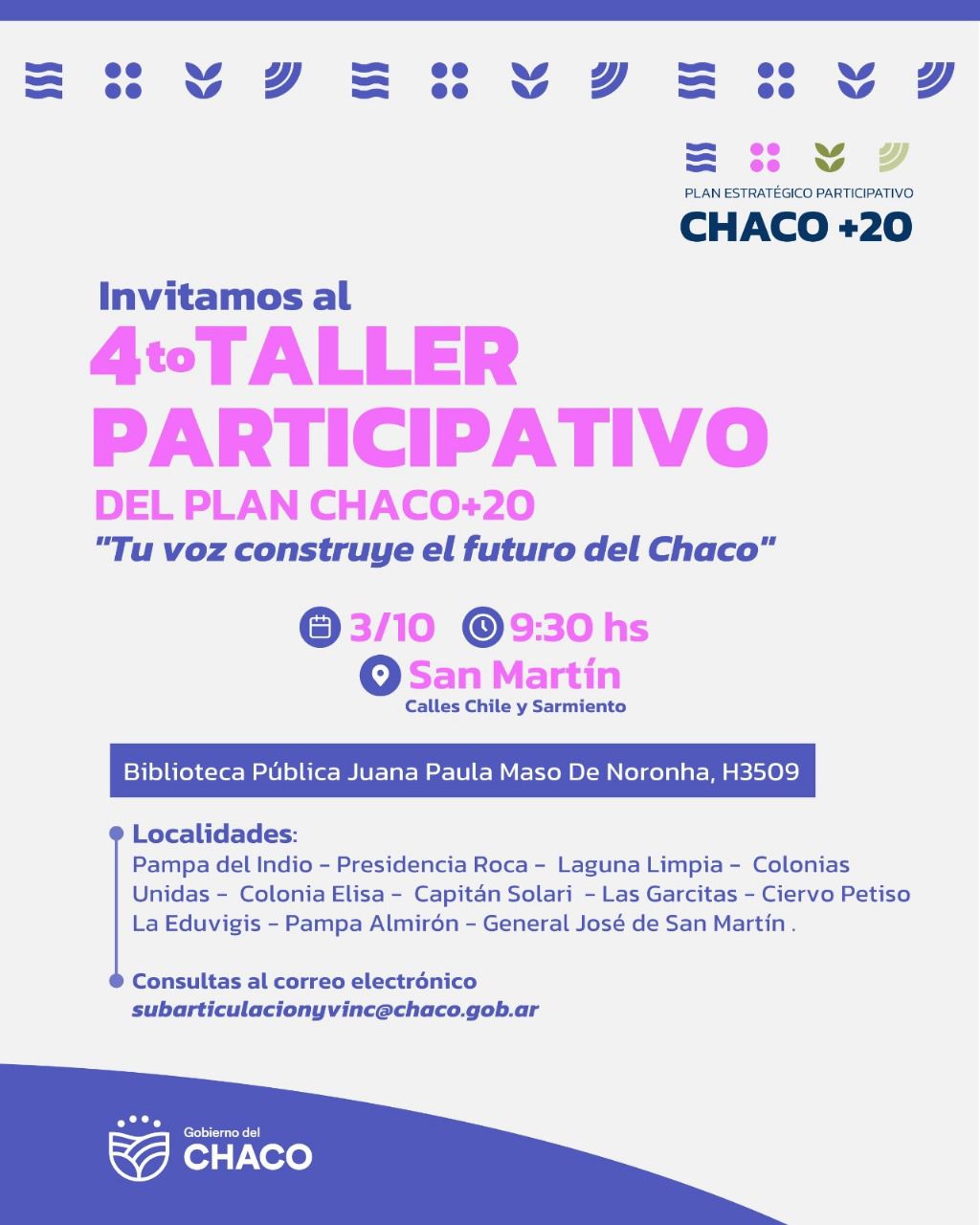 Plan Estratégico Participativo Chaco+20: convocatoria a talleres