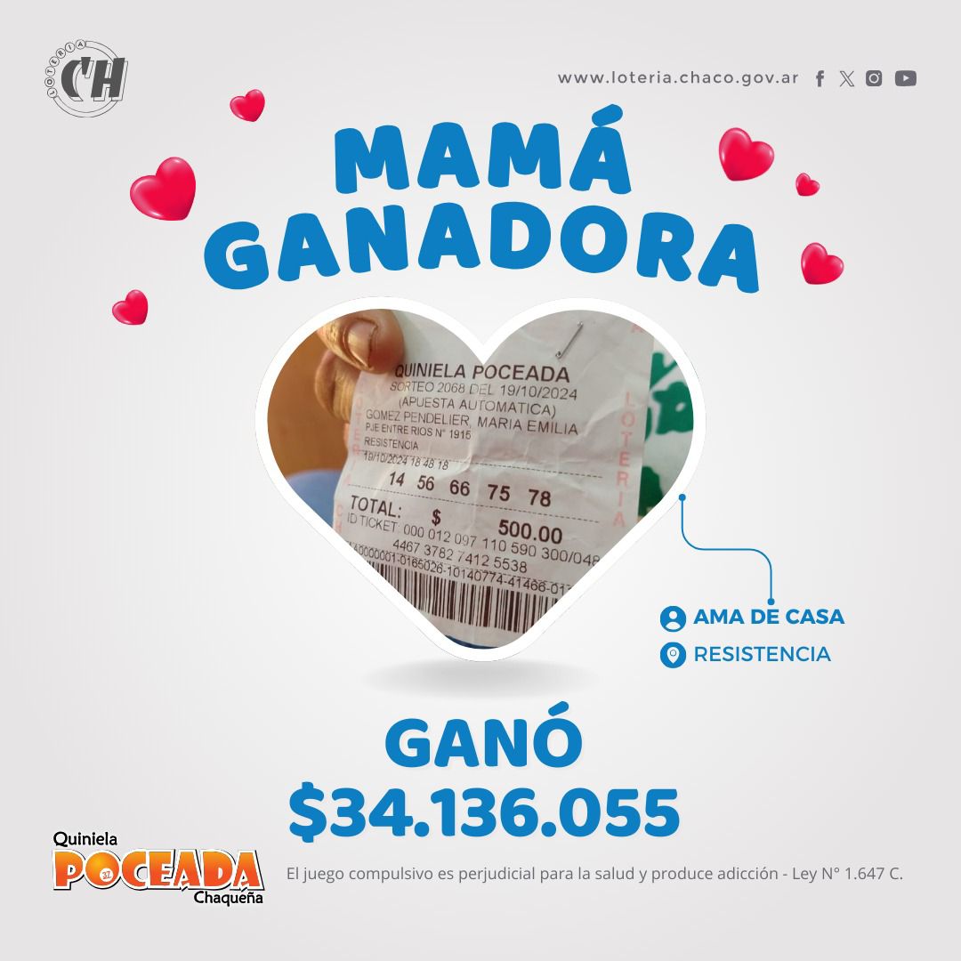 El mejor Día de la Madre: ama de casa ganó más de $34 millones con la Poceada chaqueña
