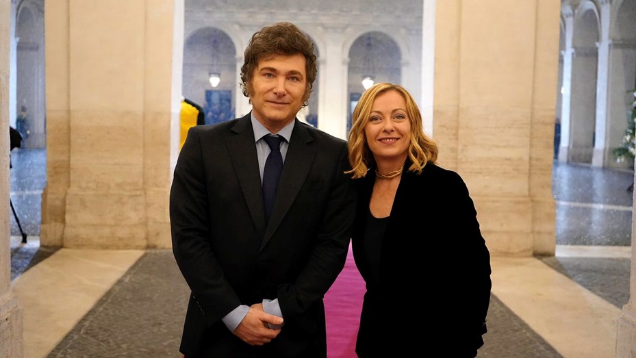 Milei se reunió en Roma con Giorgia Meloni