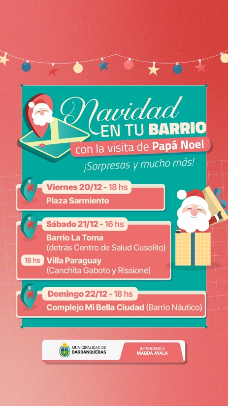 Papá Noel llega a los barrios de Barranqueras