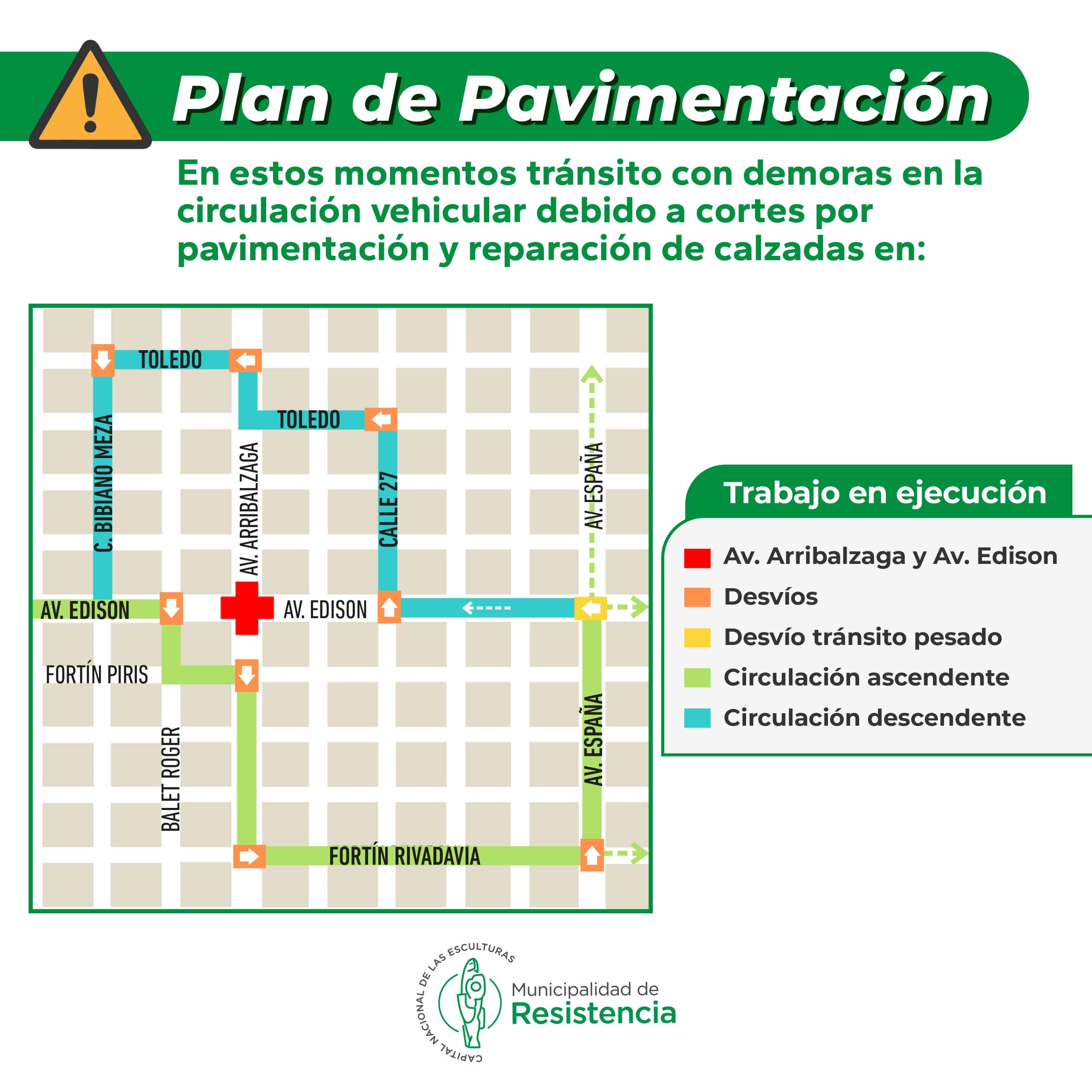 Desvíos por reparaciones en Arribálzaga y Édison