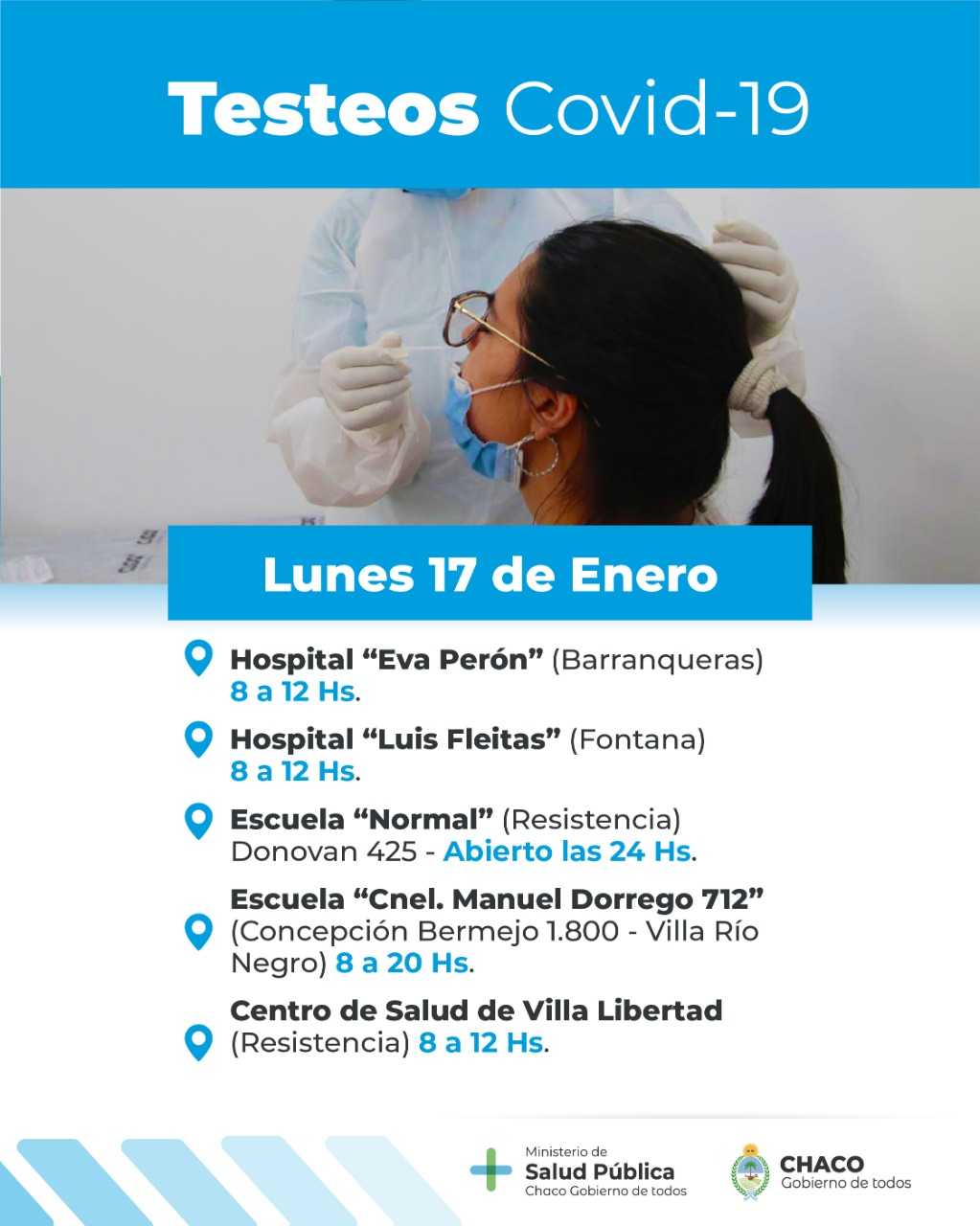 Covid-19: cronograma de vacunación y testeos para este lunes