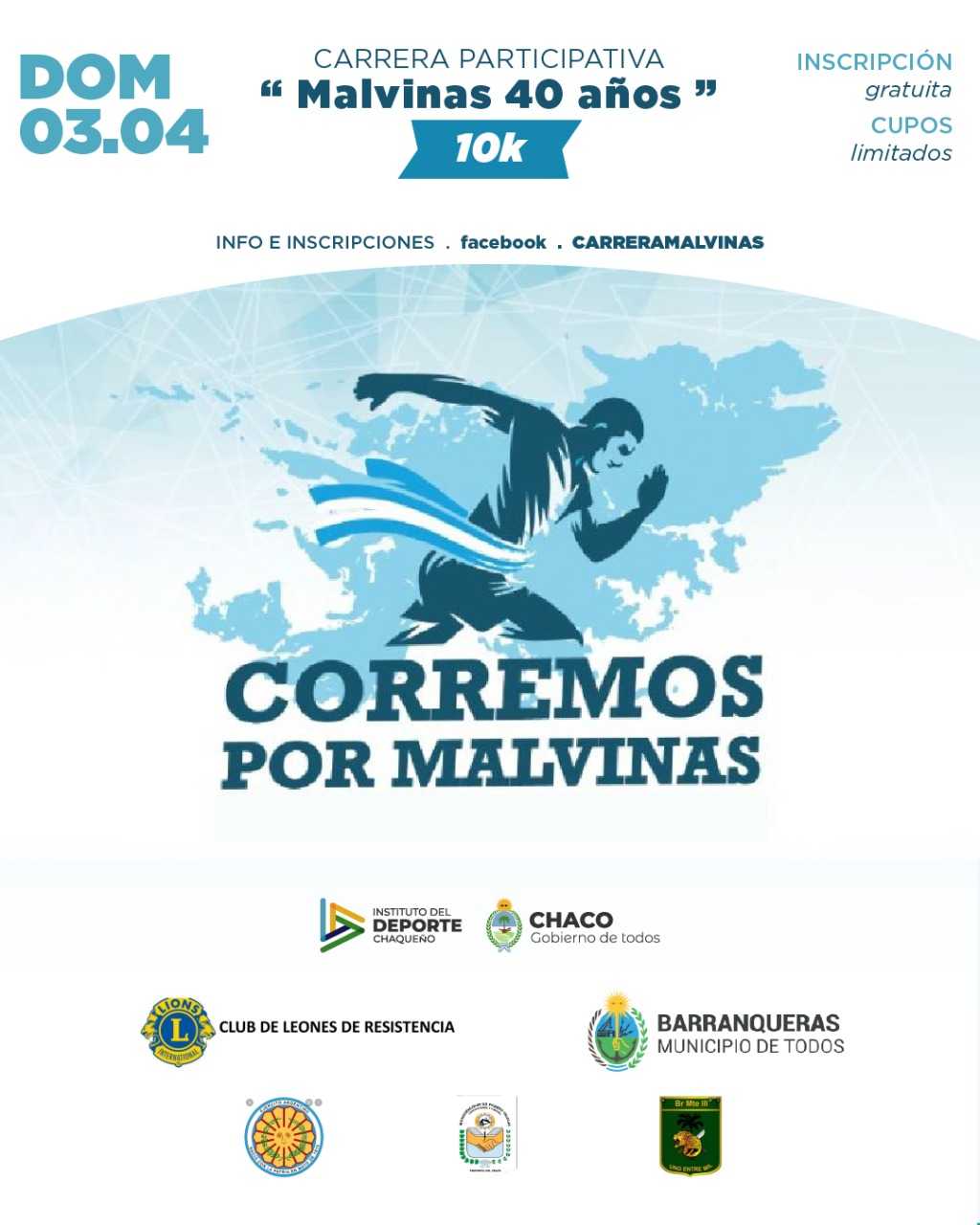 Invitan a participar de la carrera de 10K “Malvinas 40 años”