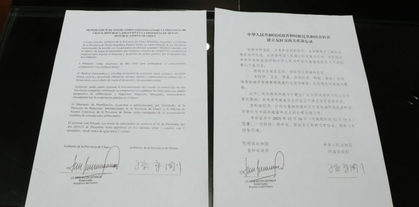 Quedó formalizado el acuerdo de hermanamiento entre Chaco y la provincia china de Henan