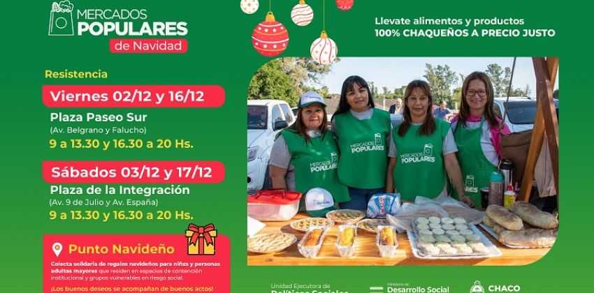 En diciembre habrá Mercados Populares de Navidad