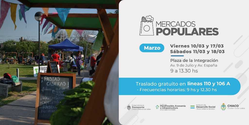 Este viernes y sábado habrá transporte gratuito hacia los mercados populares