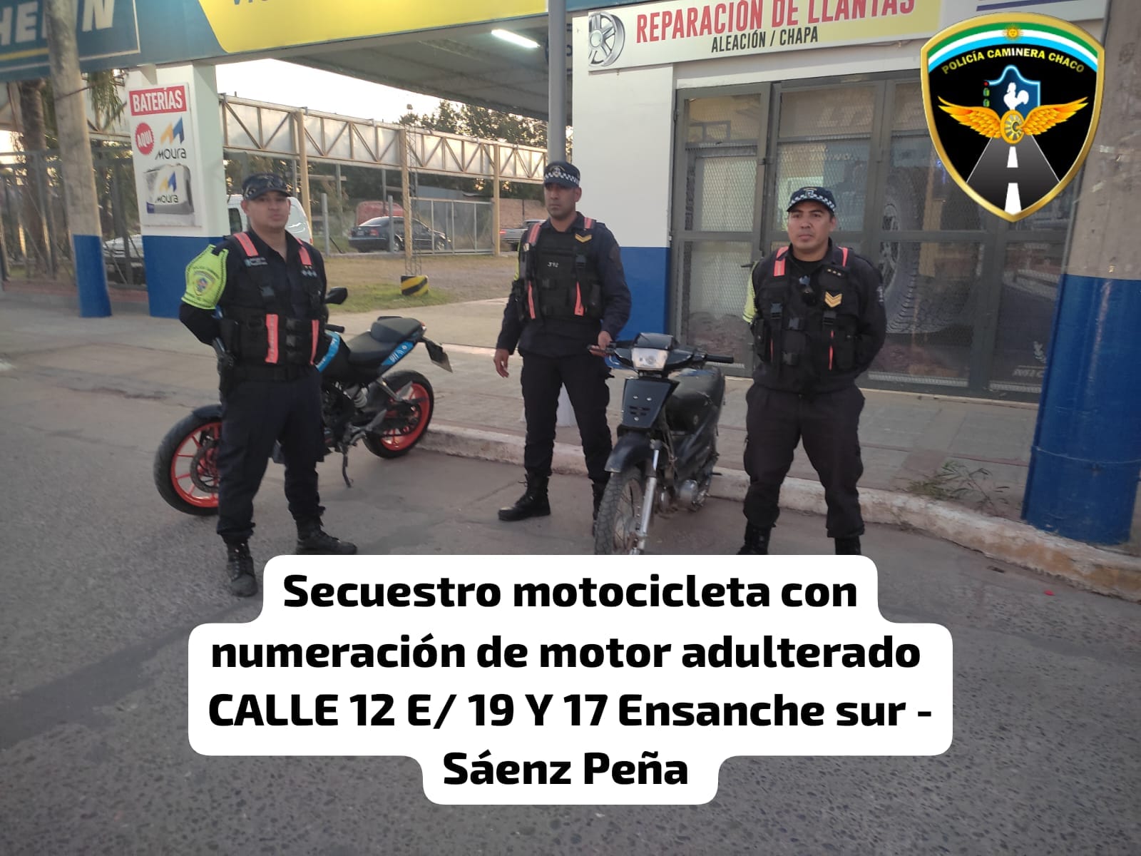 Sáenz Peña operativo exitoso: recuperaron una motocicleta robada en 2012 y secuestran otra adulterada