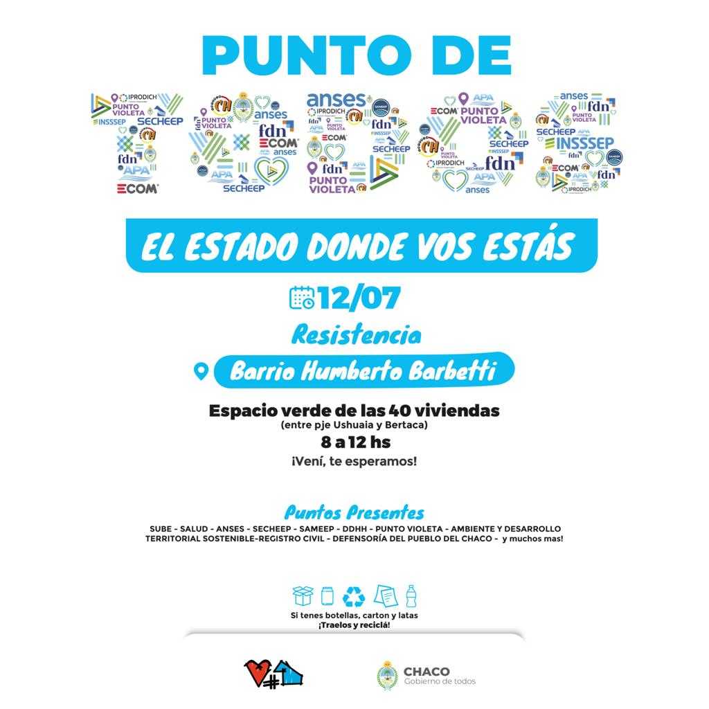 Dónde estará «Punto de Todos» este miércoles 12 en Resistencia