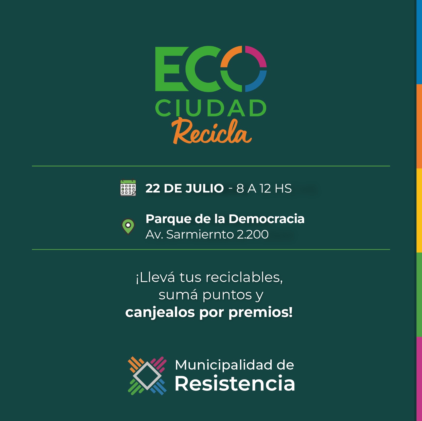 Eco Ciudad Recicla estará el sábado 22 de julio en el Parque de la Democracia