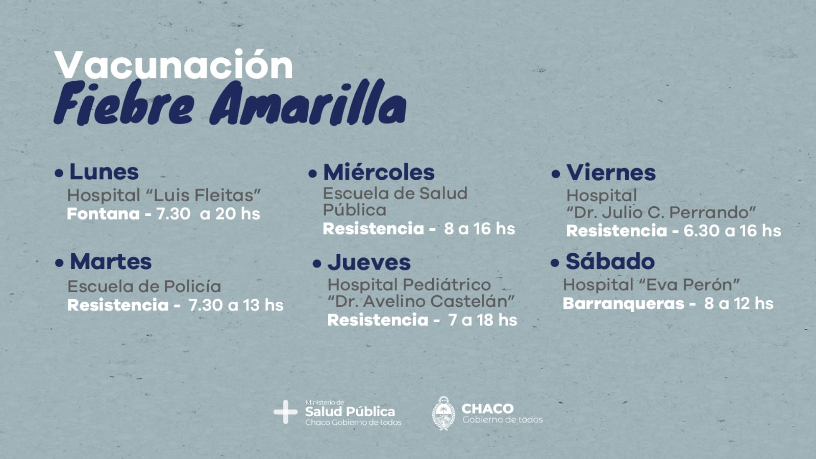 Salud Pública dispuso postas de vacunación contra fiebre amarilla para personas que viajen a Brasil y Bolivia