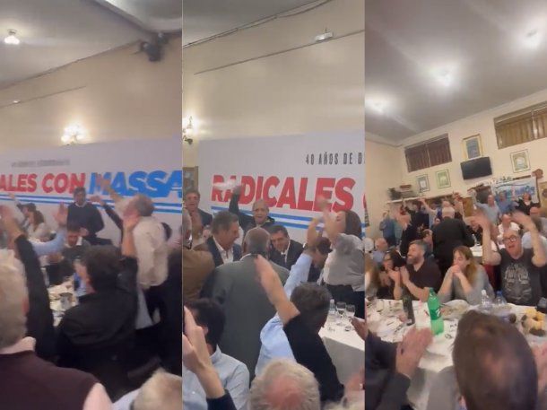 (Video) La arenga de radicales a Sergio Massa de cara al balotaje