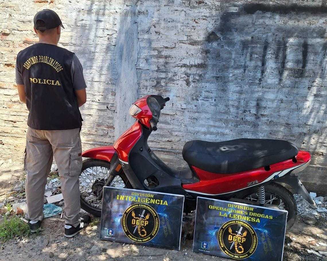 Detuvieron a motociclista con más de un kilo de cocaína