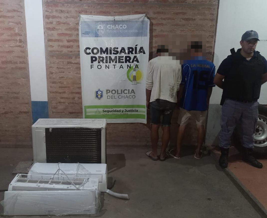 Detienen a dos sujetos por el robo de equipos de aire acondicionado a la EES N° 36 de Fontana