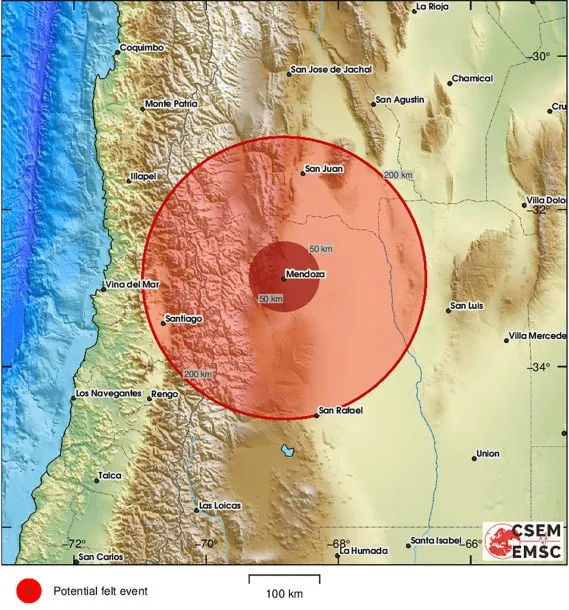 Temblor en Mendoza: el sismo fue de 3,8 grados de intensidad