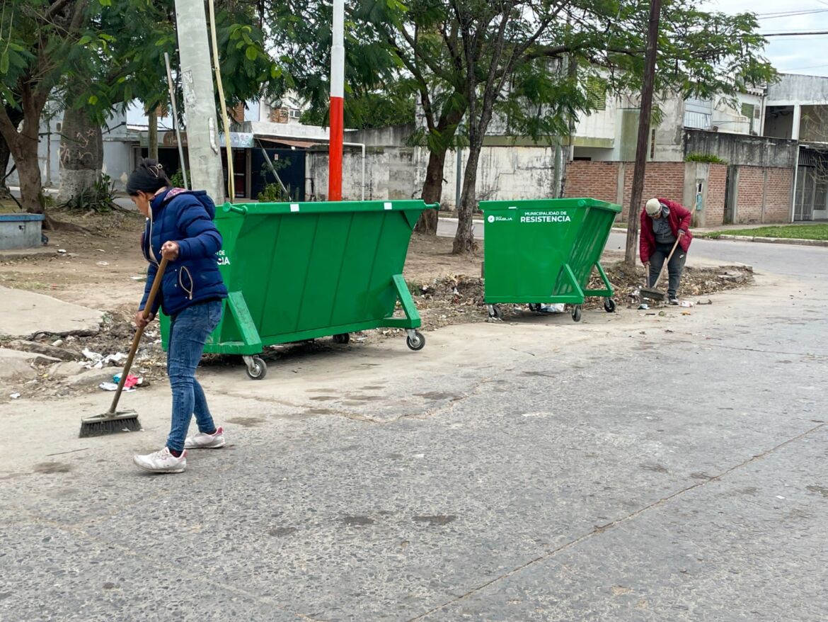 Contenedores en barrios Provincias Unidas y España: se redujo la cantidad de basurales