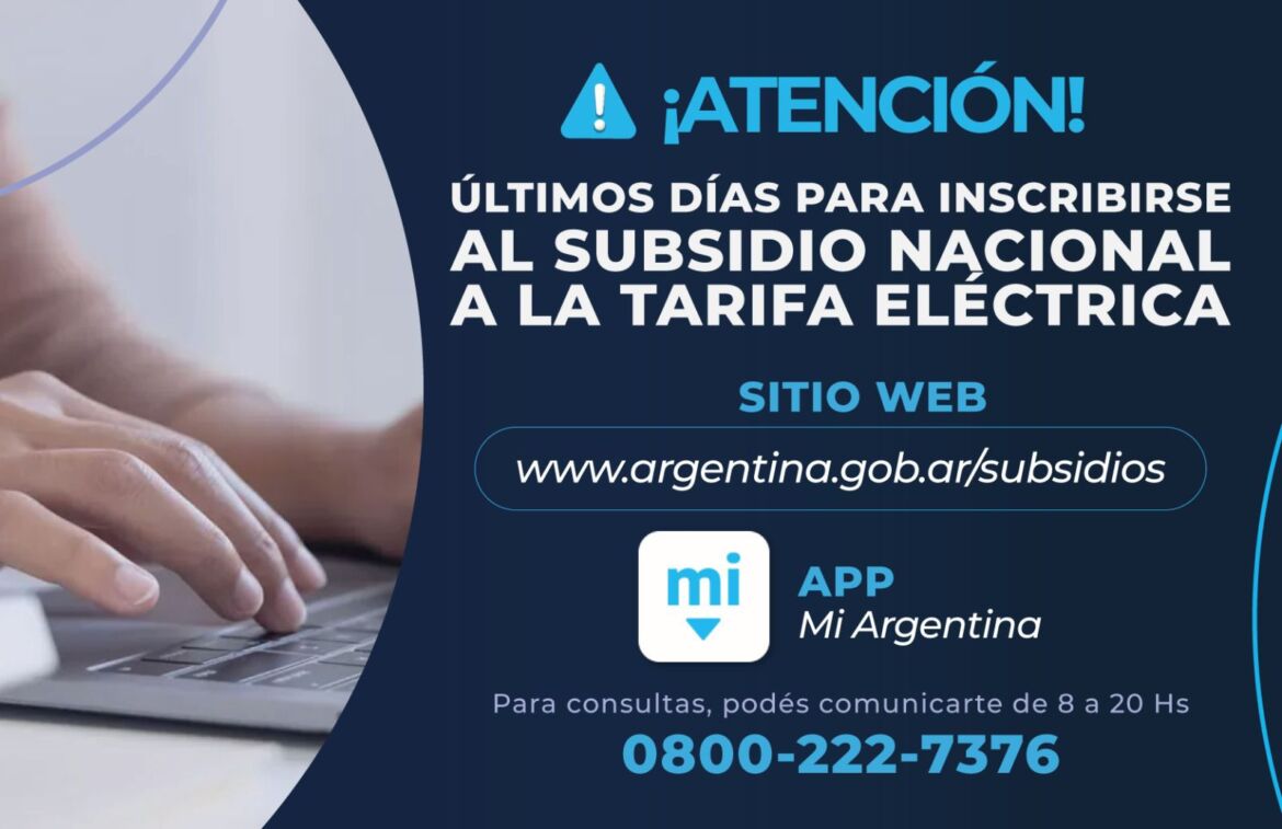 Subsidio a la tarifa eléctrica: últimos días para inscribirse y no perder el beneficio