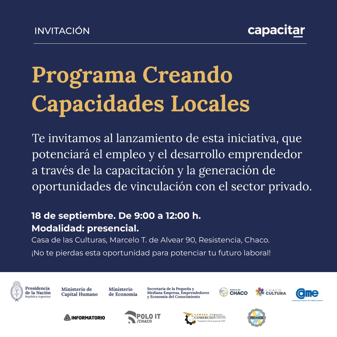 Chaco impulsa el empleo privado con apoyo del Gobierno Nacional y CAME