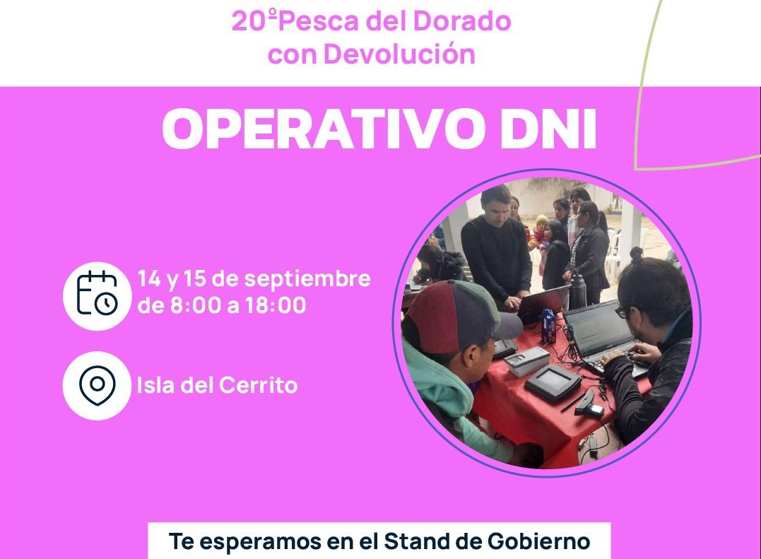 Este sábado y domingo realizarán un operativo de DNI en la Isla del Cerrito