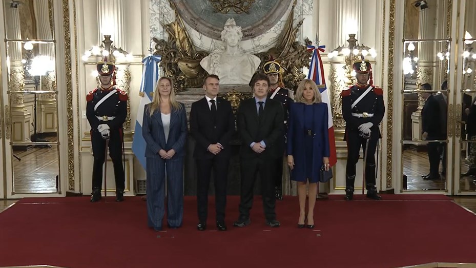 Milei recibió a Emmanuel Macron en Casa Rosada