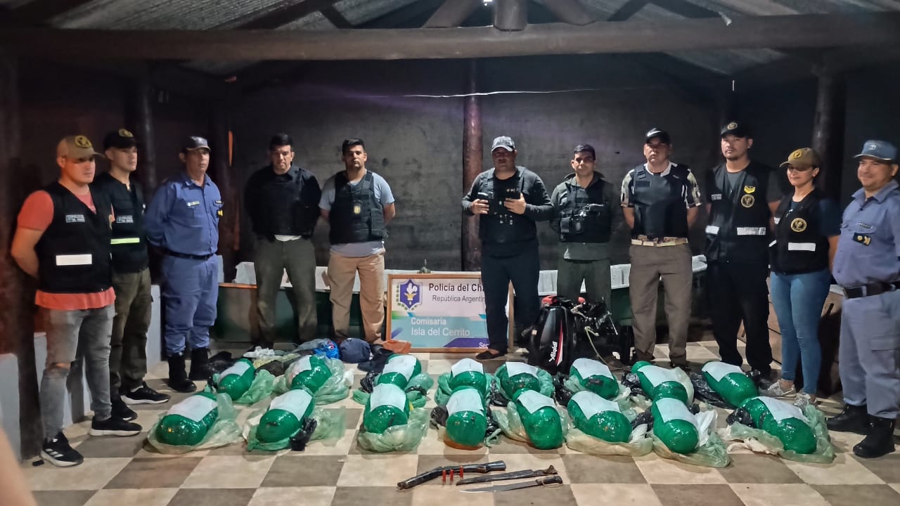 Incautan más de 80 kilos de marihuana en la costa del Río Paraná