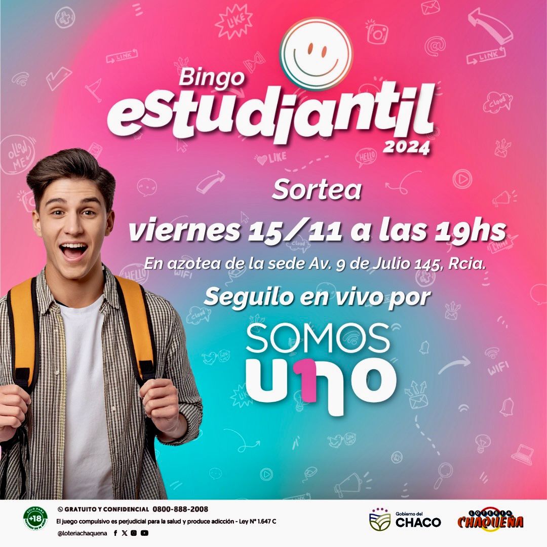Este viernes se sortea el Bingo Estudiantil de Lotería Chaqueña