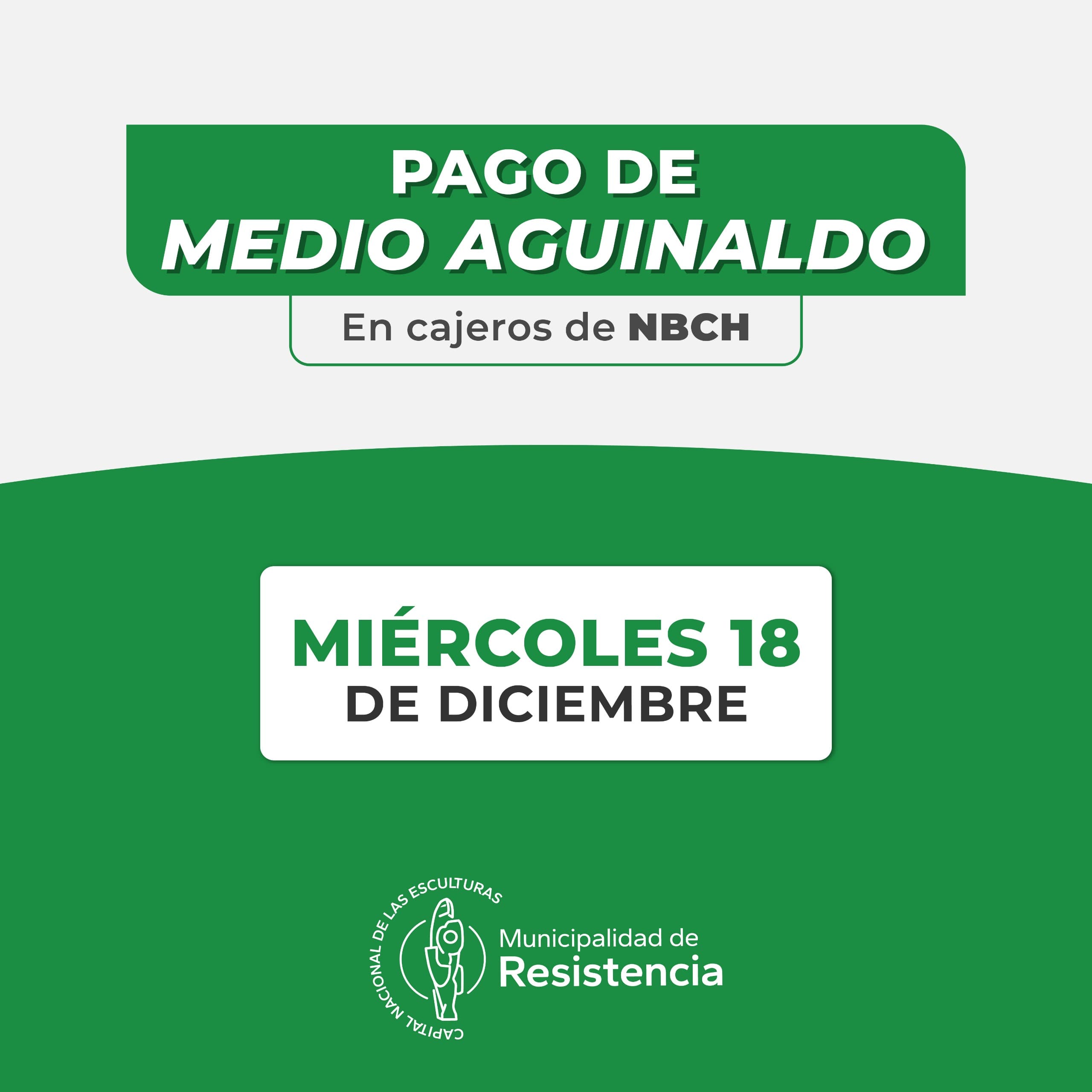 El Municipio paga el aguinaldo el miércoles 18 de diciembre 