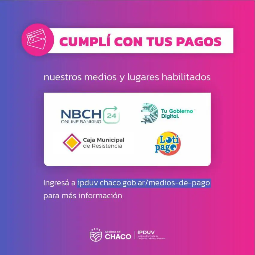 Opciones de pago para la regularización de cuotas del IPDUV