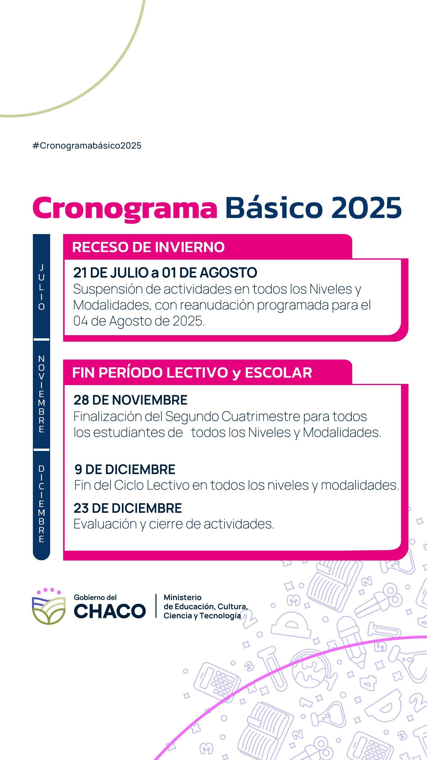 Calendario Escolar 2025: en marzo se iniciará el ciclo lectivo en el Chaco