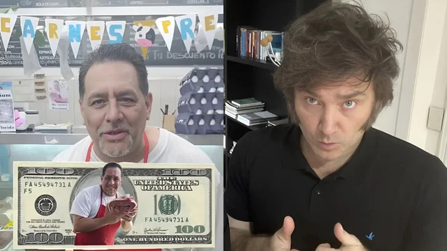 El carnicero dolarizado dice que el asado «no es caro» y no descarta ser candidato si lo llama Javier Milei