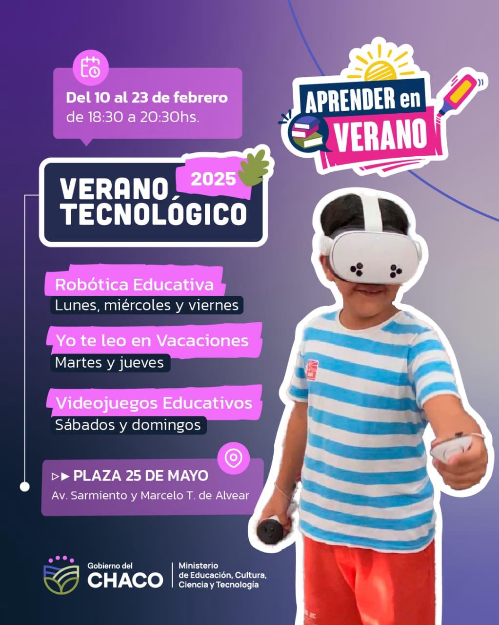 En el marco de “Aprender en Verano” continúa “Verano Tecnológico» en la plaza 25 de Mayo y en Educar Lab en Fontana