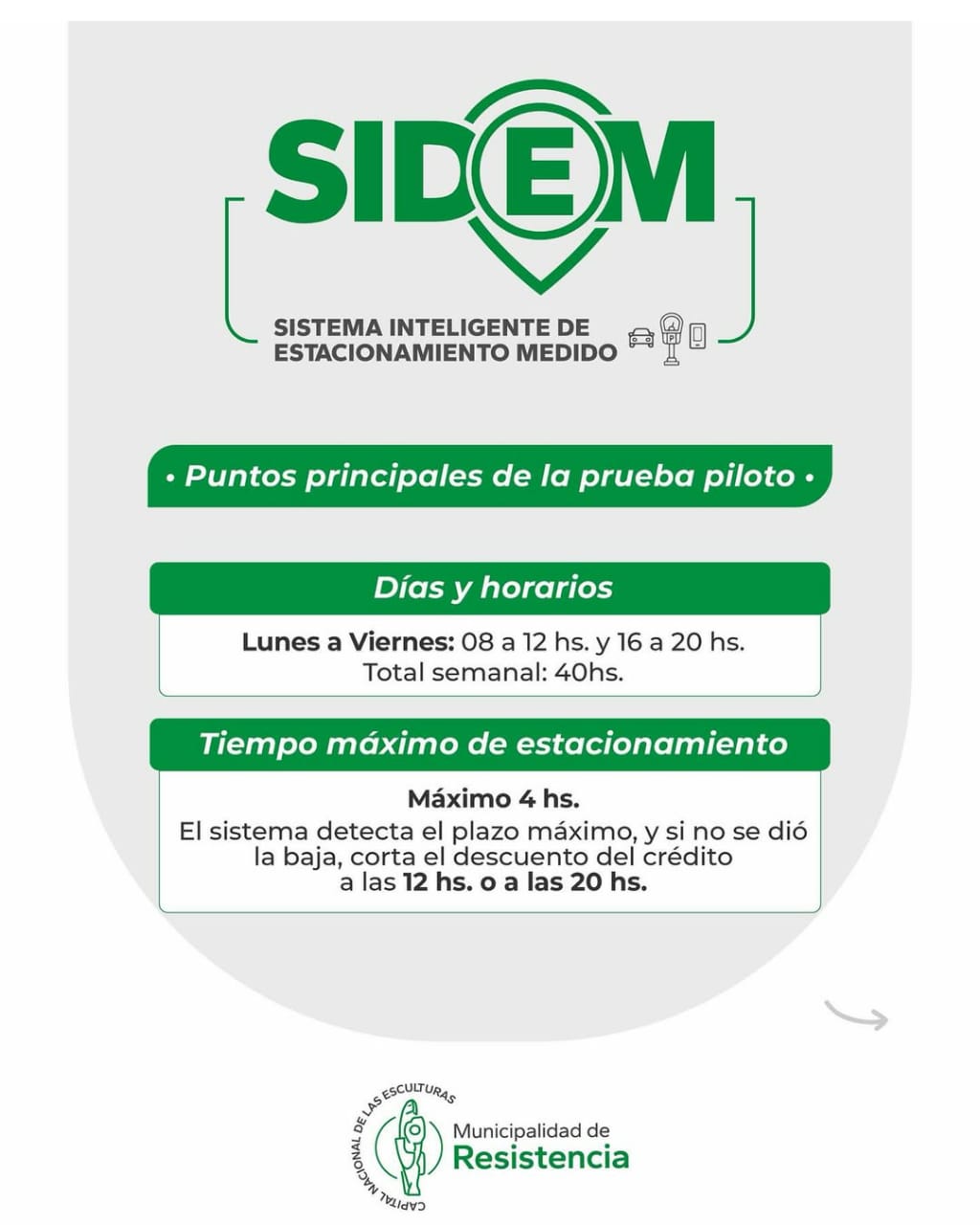 Sistema Inteligente de Estacionamiento Medido en Resistencia: toda la información está disponible en la web del municipio 