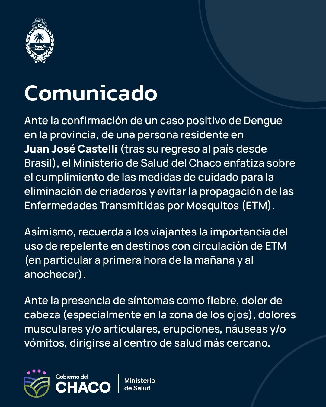 Recomendaciones y medidas de cuidado ante caso positivo de Dengue 