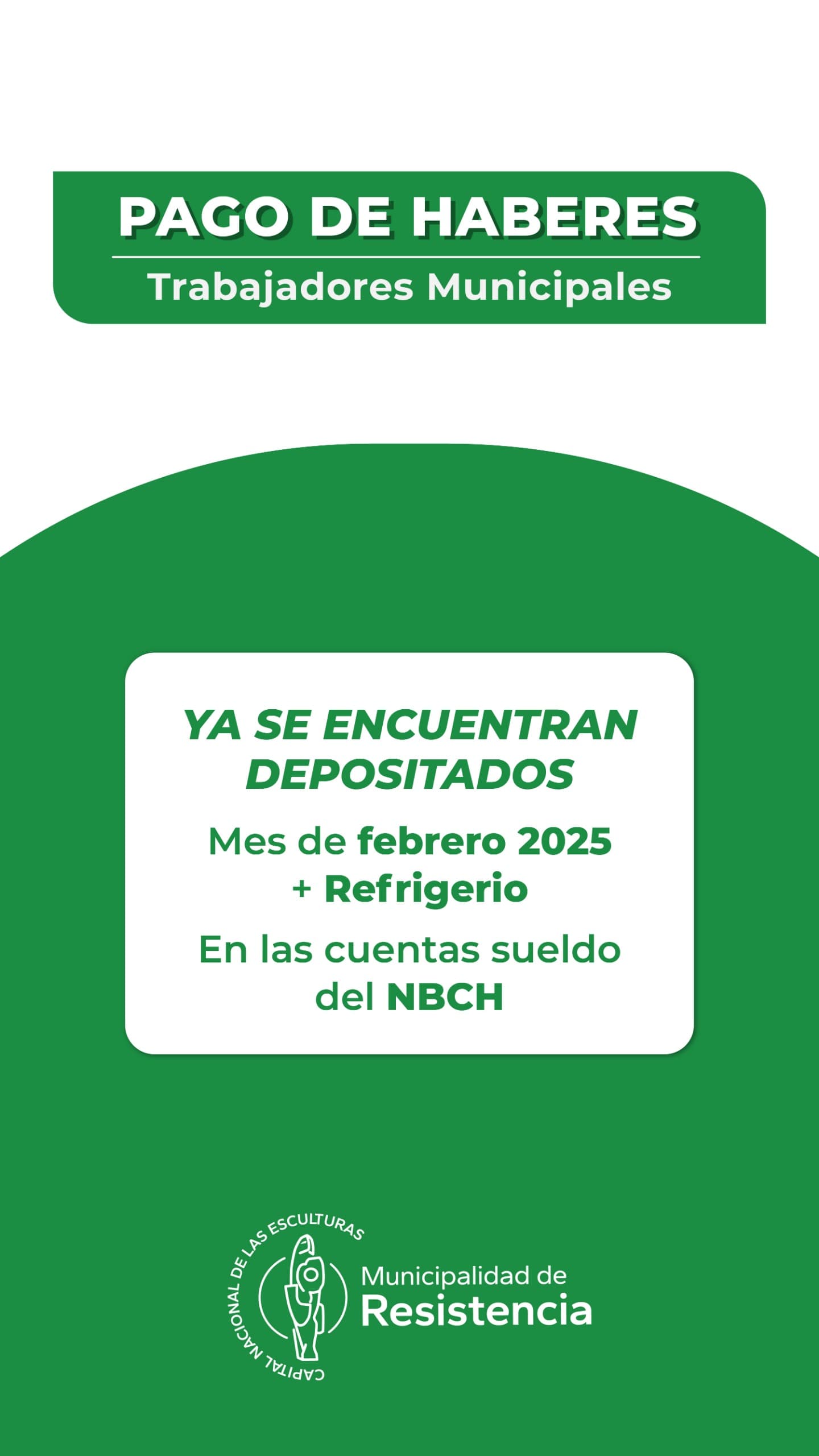 Están depositados los sueldos municipales