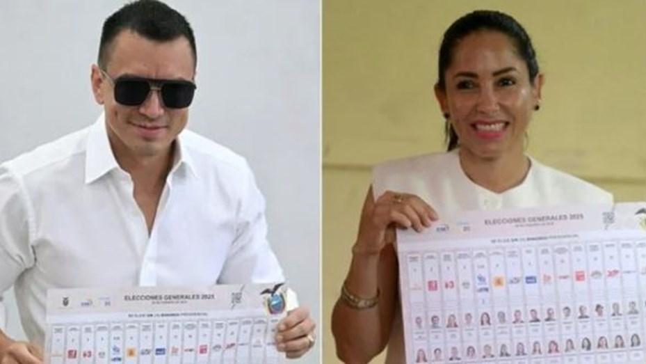 González y Noboa irán al balotaje en las presidenciales de Ecuador