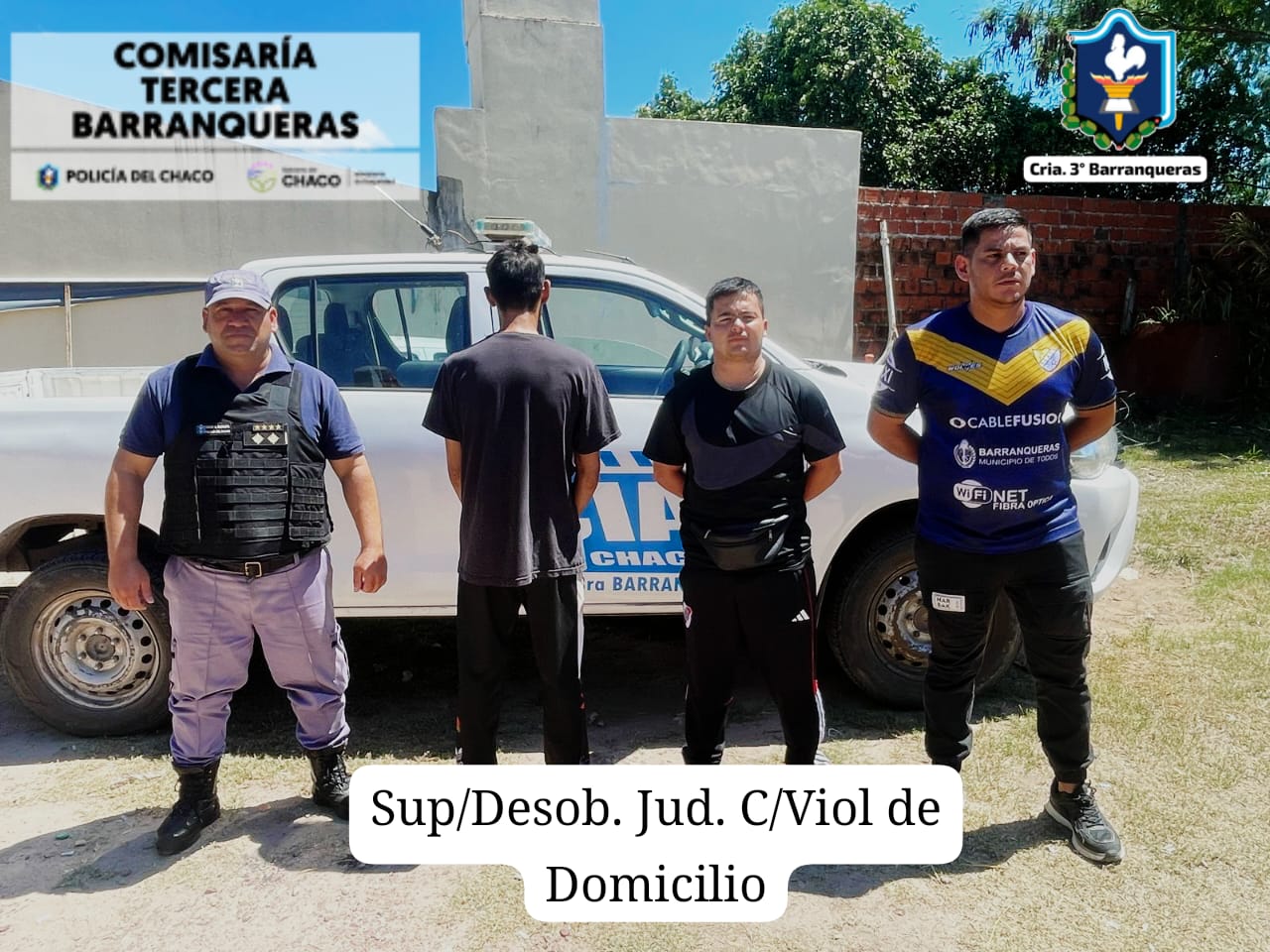 Barranqueras: aprehendido por supuesta desobediencia judicial con violación de domicilio