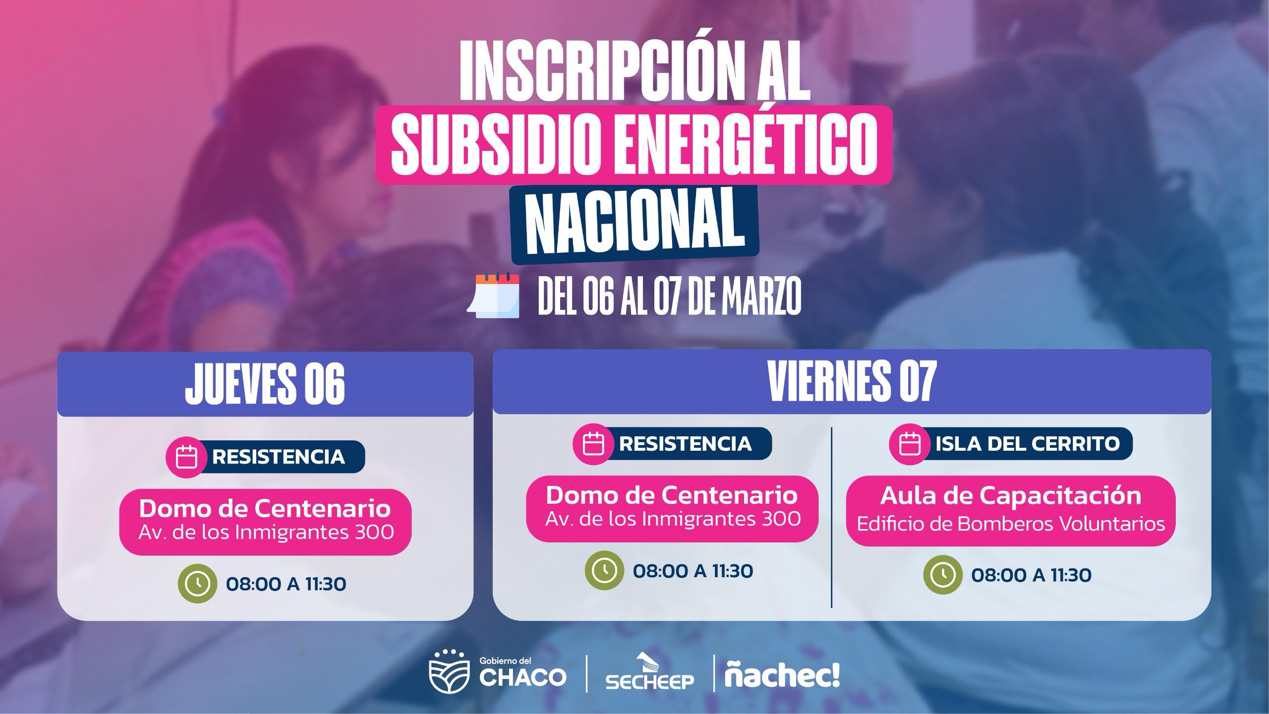 Operativo de inscripción al subsidio eléctrico nacional en Resistencia e Isla del Cerrito