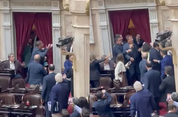 Violenta pelea en Diputados: Oscar Zago y Lisandro Almirón se agreden a golpes