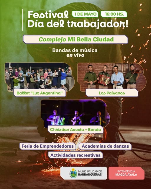 Barranqueras festeja el Día del Trabajador con música y alegría