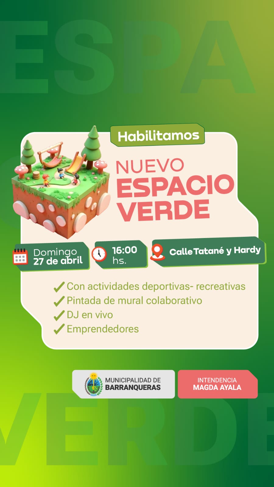 Habilitarán un nuevo espacio verde, lugar para el encuentro y el disfrute