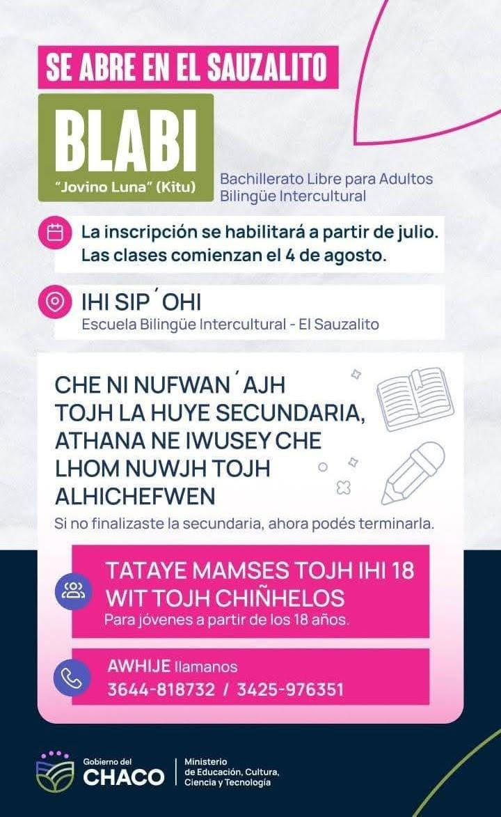 Educación Bilingüe Intercultural: el pueblo Wichí tiene su primer bachillerato libre para adultos