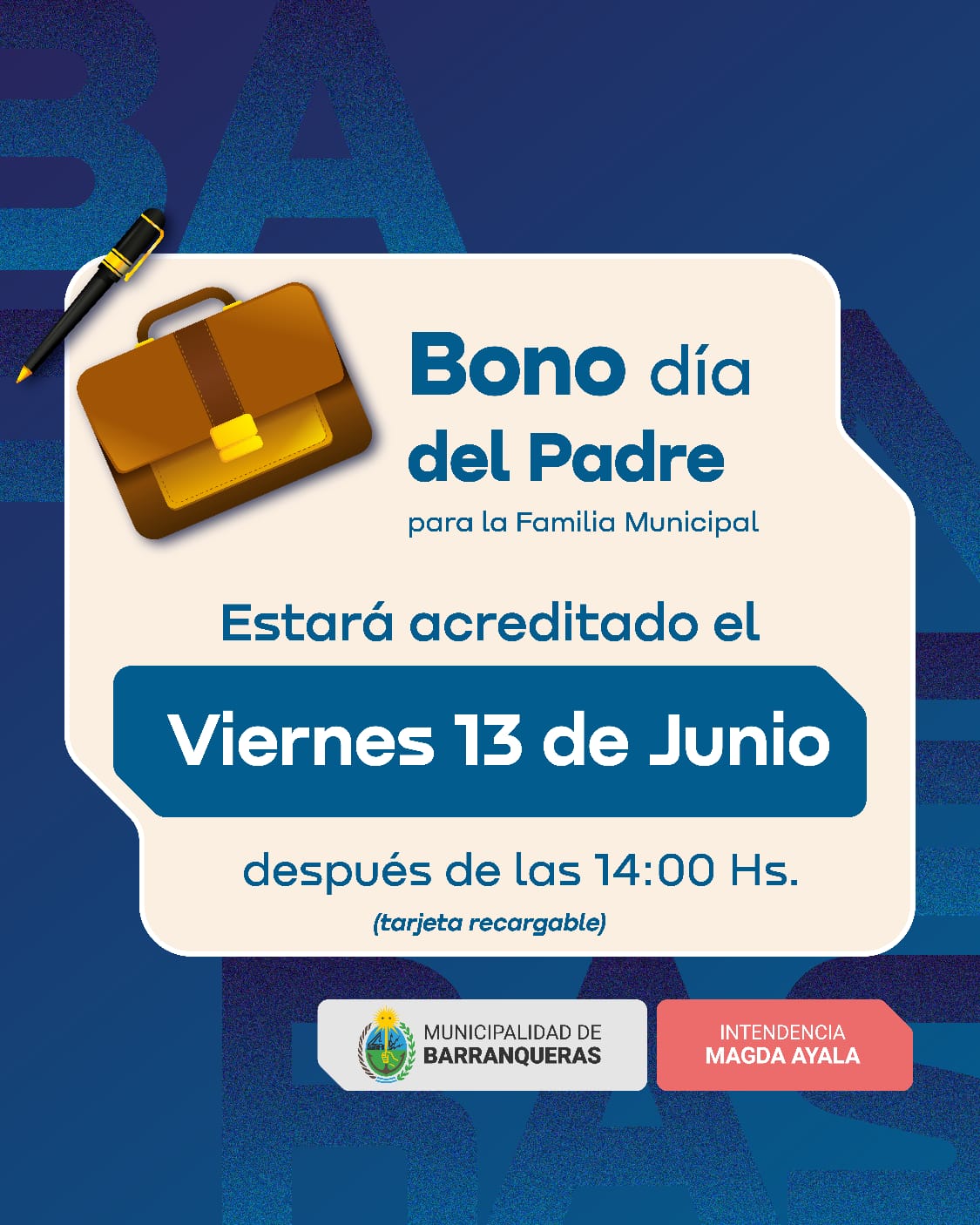 Barranqueras otorgará un bono especial por el Día del Padre a trabajadores municipales