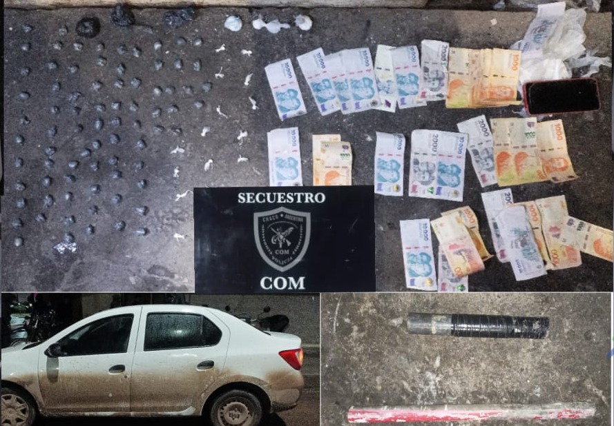 Detenidos con drogas, dinero y arma casera; uno tenía dos pedidos de captura