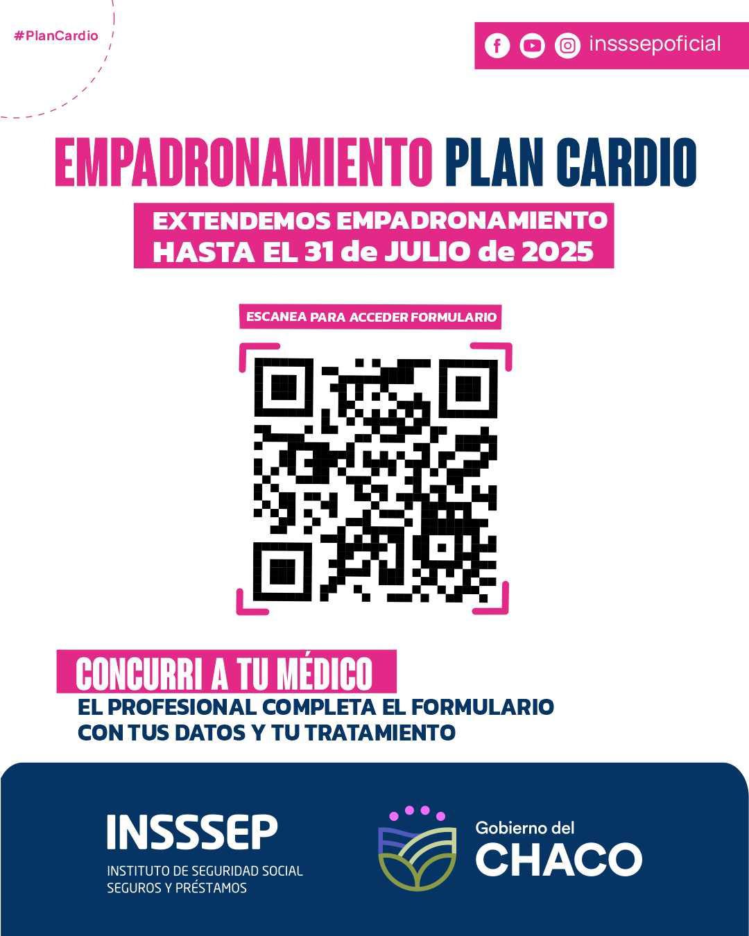 INSSSEP extiende el empadronamiento del plan cardiovascular hasta fin de mes