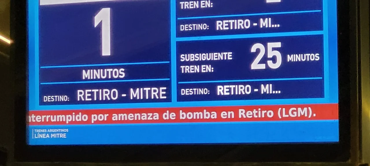 Amenaza de bomba en la estación Retiro