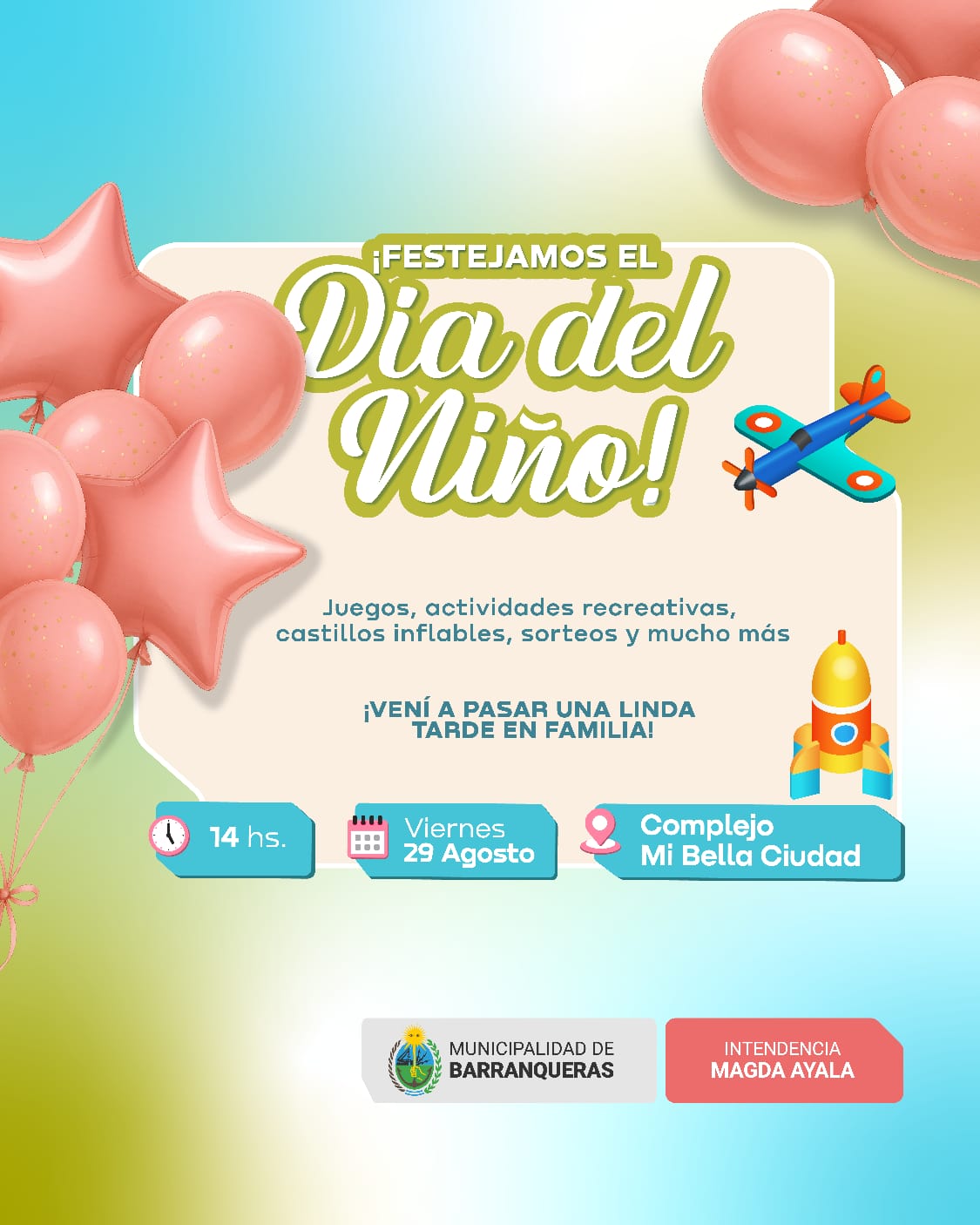 Barranqueras invita a festejar el Día del Niño este viernes