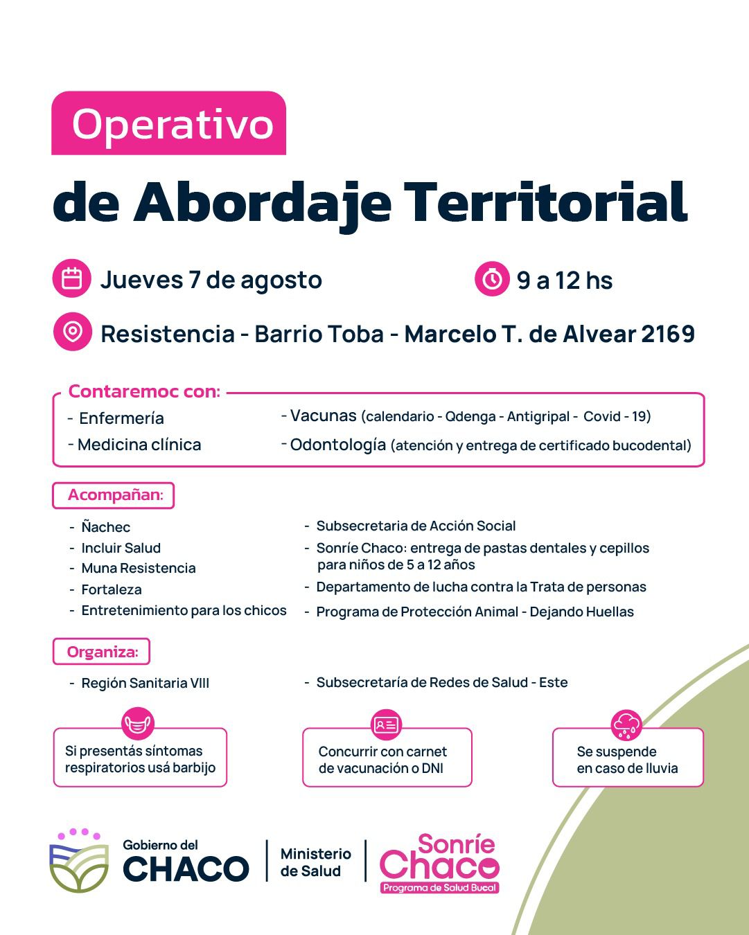 Resistencia: nuevo operativo de abordaje territorial