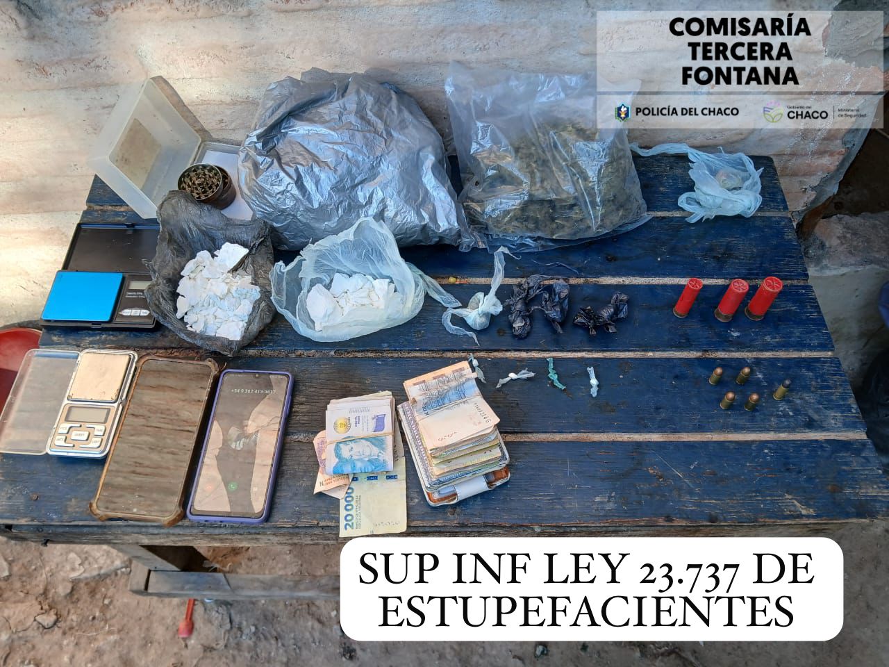 Fontana: allanamientos positivos dejan detenidos, secuestro de armas, drogas y dinero en efectivo