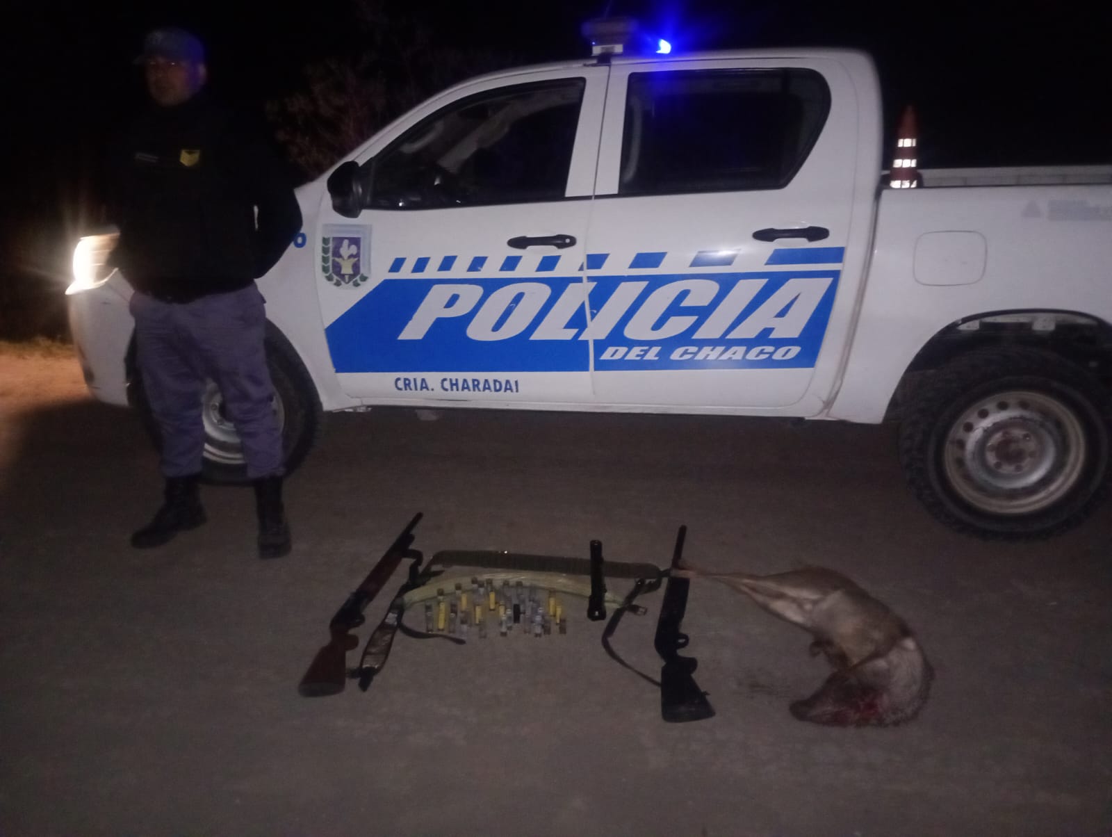 Interceptan cazadores en Charadai: secuestran armas y un Guazuncho sin vida