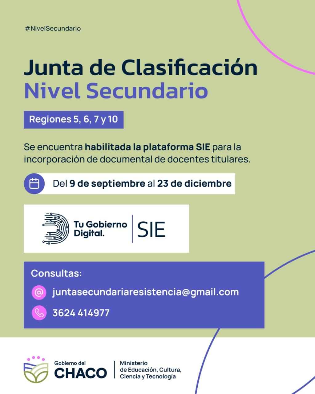 Nivel secundario: docentes titulares ya pueden incorporar documental en SIE